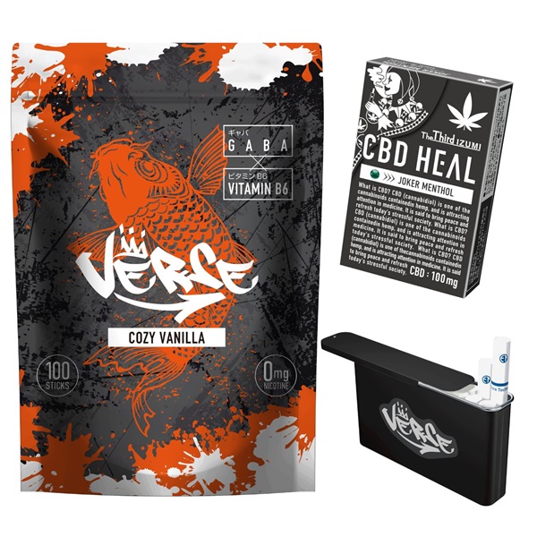 【期間限定10％オフ ＋おまけ付き】VERSE(COZY VANILLA1袋+ケース+ジョーカーメンソール)